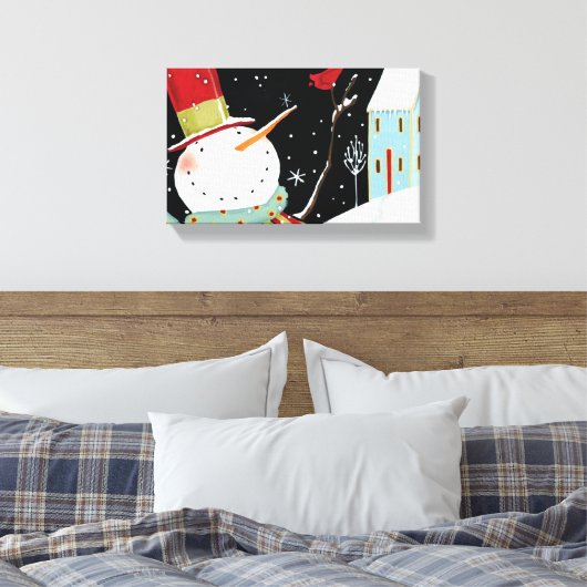 Modern Snowmen Winter Zuhause Leinwanddruck (Insitu (Schlafzimmer))