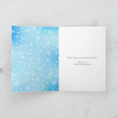 Modern Snowy Winter Blue Frohe Weihnachten Foto (Innenseite)