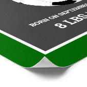 Modern Soccer Ball Baby Birth Stats Poster (Ecke)