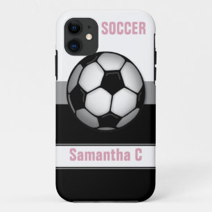 Modern Soccer Ball rosa personalisiertes iPhone 5 11 Hülle