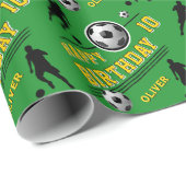 Modern Soccer Football Ball Player Geburtstag Geschenkpapier (Rolleneckpunkt)