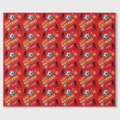Modern Soccer Football Ball Player Geburtstag Geschenkpapier (Flach)