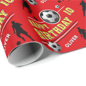 Modern Soccer Football Ball Player Geburtstag Geschenkpapier (Rolleneckpunkt)