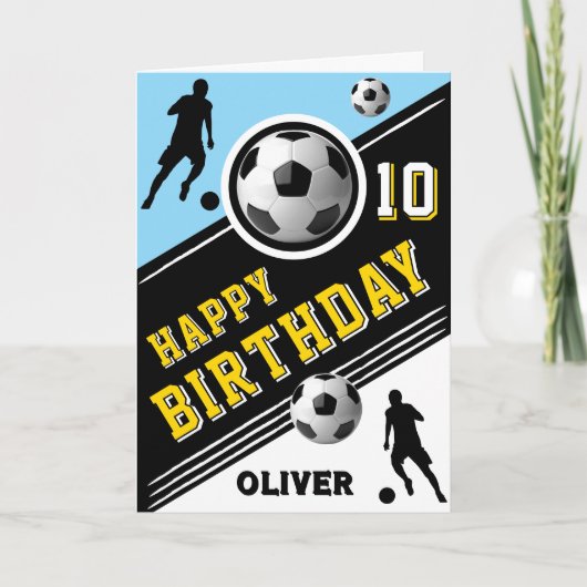 Modern Soccer Football Ball Player Geburtstag Karte (Vorderseite)