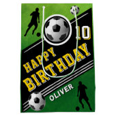 Modern Soccer Football Ball Player Geburtstag Mittlere Geschenktüte (Rückseite)