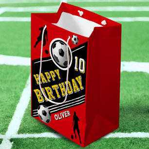 Modern Soccer Football Ball Player Geburtstag Mittlere Geschenktüte