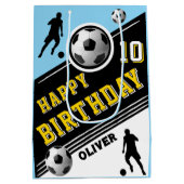 Modern Soccer Football Ball Player Geburtstag Mittlere Geschenktüte (Rückseite)