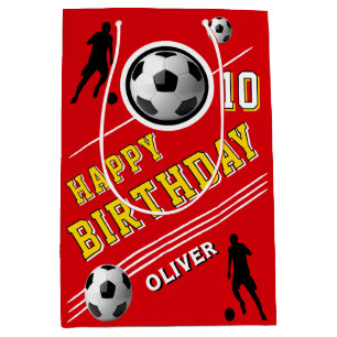 Modern Soccer Football Ball Player Geburtstag Mittlere Geschenktüte