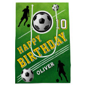 Modern Soccer Football Ball Player Geburtstag Mittlere Geschenktüte (Rückseite)