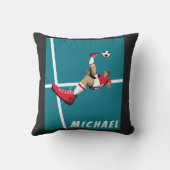 Modern Soccer Player Graphic Illustration Boy Name Kissen (Rückseite)