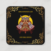 Modern social media add your logo photo QR code Quadratische Visitenkarte (Vorderseite)