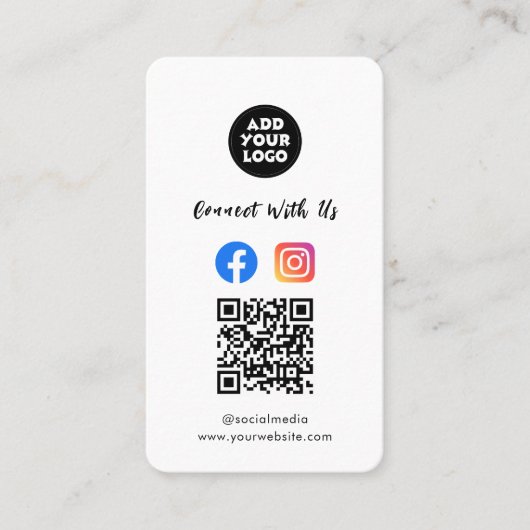 Modern Social Media QR Code | Instagram Facebook Visitenkarte (Vorderseite)