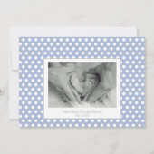 Modern Soft Blue Foto Collage Baby Boy Birth Ankündigung (Rückseite)