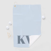 Modern Soft Blue Monogram Initials Personalized Golfhandtuch (Insitu)