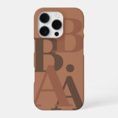 Modern Soft Brown erste minimale zeitgenössische iPhone Hülle (Rückseite)