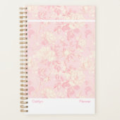 Modern Soft Peach Floral Planer (Vorderseite)