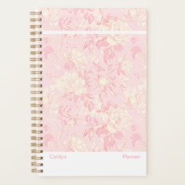 Modern Soft Peach Floral Planer
