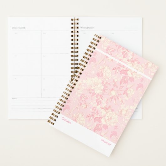 Modern Soft Peach Floral Planer (Anzeige)