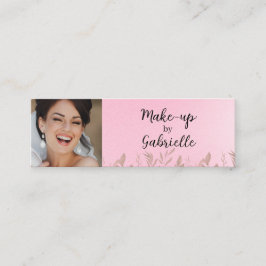 Modern Soft Pink Botanical Photo Script QR Code  Telefonnummerkarte