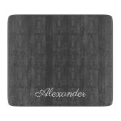 Modern Solid-Holzkohle-Graue Vorlage Weißes Skript Schneidebrett (Vorderseite)
