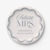 Modern Something Blue Bridal Shower Future Mrs. Pappteller (Vorderseite)