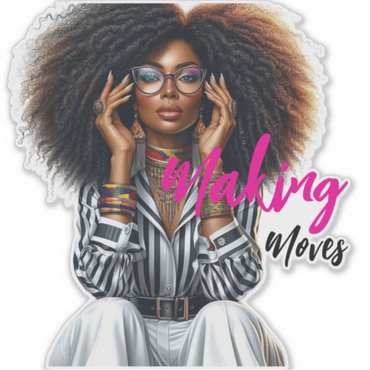 Modern Sophisticated Custom-Cut Vinyl Sticker (Vorderseite)