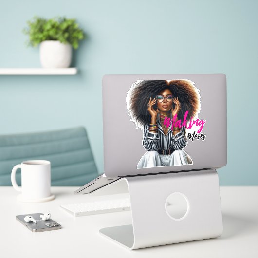 Modern Sophisticated Custom-Cut Vinyl Sticker (Laptop auf Schreibtisch)