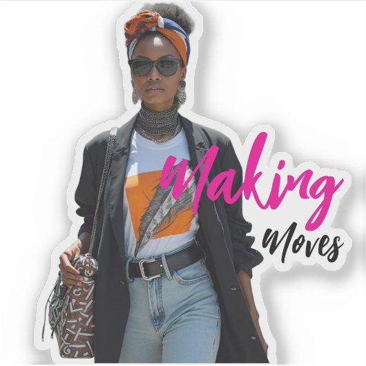 Modern Sophisticated Custom-Cut Vinyl Sticker (Vorderseite)