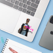 Modern Sophisticated Custom-Cut Vinyl Sticker (Laptop mit iPhone)