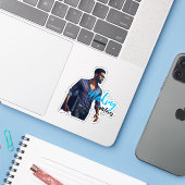 Modern Sophisticated Custom-Cut Vinyl Sticker (Laptop mit iPhone)