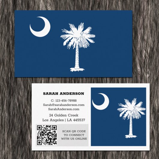 Modern South Carolina Business Card, Flag/USA Visitenkarte