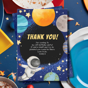 Modern Space Birthday Party Danke Karte