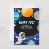 Modern Space Birthday Party Danke Karte (Vorderseite)