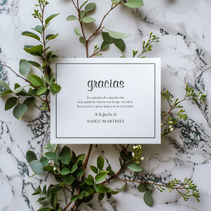 Modern Spanisch Gracias   Beileid Dankeschön Dankeskarte