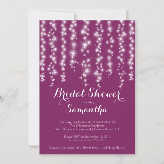 Modern Sparkle Bridal Dusche Einladung (Vorderseite)