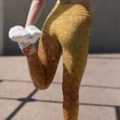 Modern Sparkle Gold Glitzer Leggings