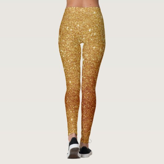 Modern Sparkle Gold Glitzer Leggings (Rückseite)