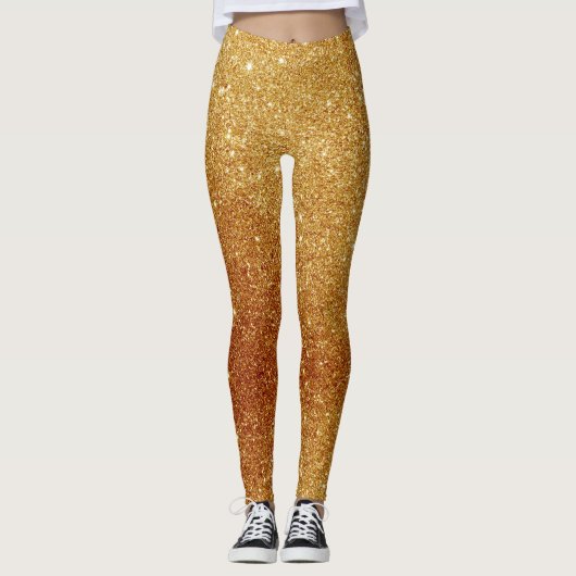 Modern Sparkle Gold Glitzer Leggings (Vorderseite)