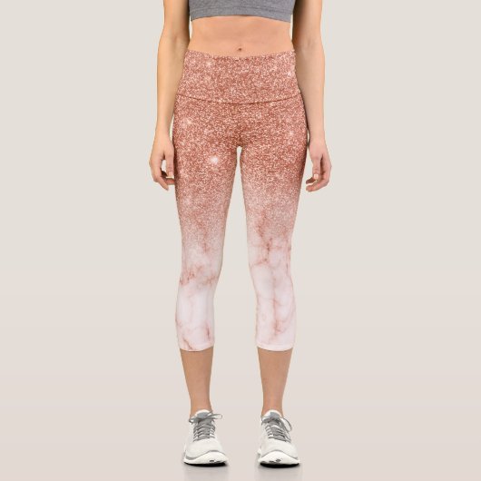 Modern sparks of glittering marble bronze capri leggings (Vorderseite)