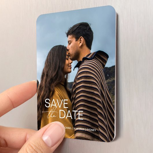 Modern speichern Sie die Daten Hochzeitseinladung  Magnet