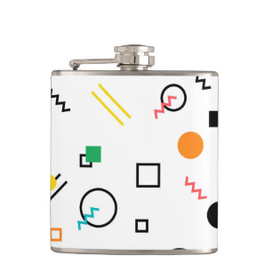 Modern, spielerisch, cool, trendy, geometrisch geg flachmann
