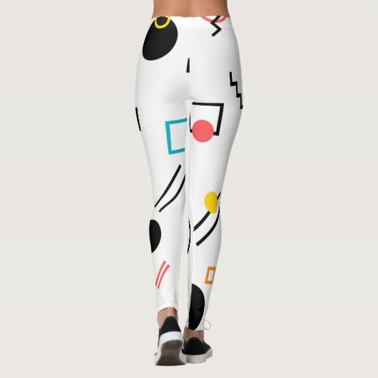 Modern, spielerisch, cool, trendy, geometrisch geg leggings (Rückseite)