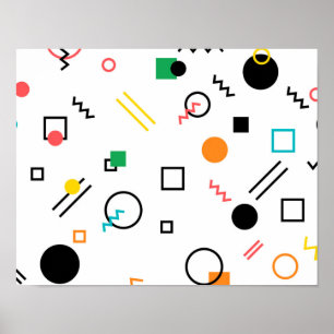 Modern, spielerisch, cool, trendy, geometrisch geg poster