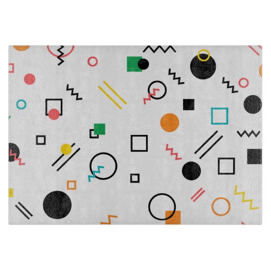 Modern, spielerisch, cool, trendy, geometrisch geg schneidebrett (Vorderseite)