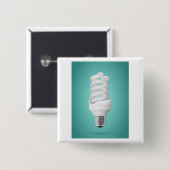 Modern Spiral Compact Fluorescent Lightbulb Button (Vorne & Hinten)