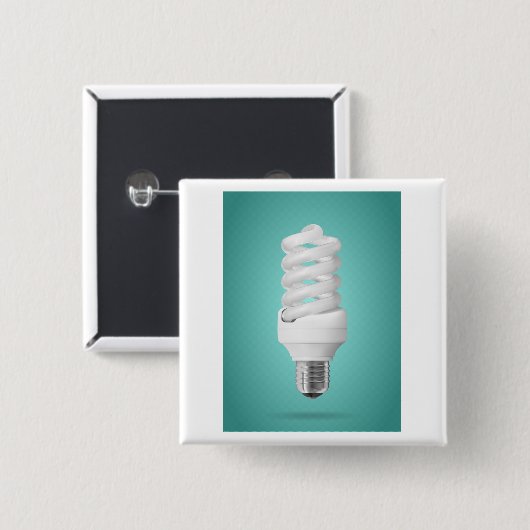 Modern Spiral Compact Fluorescent Lightbulb Button (Vorne & Hinten)