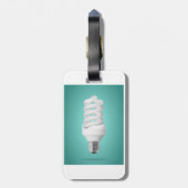 Modern Spiral Compact Fluorescent Lightbulb Gepäckanhänger (Rückseite vertikal)