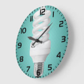 Modern Spiral Compact Fluorescent Lightbulb Große Wanduhr (Winkel)