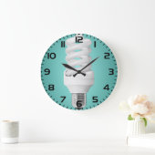 Modern Spiral Compact Fluorescent Lightbulb Große Wanduhr (Zuhause)