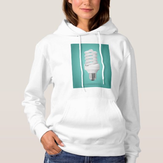 Modern Spiral Compact Fluorescent Lightbulb Hoodie (Vorderseite)